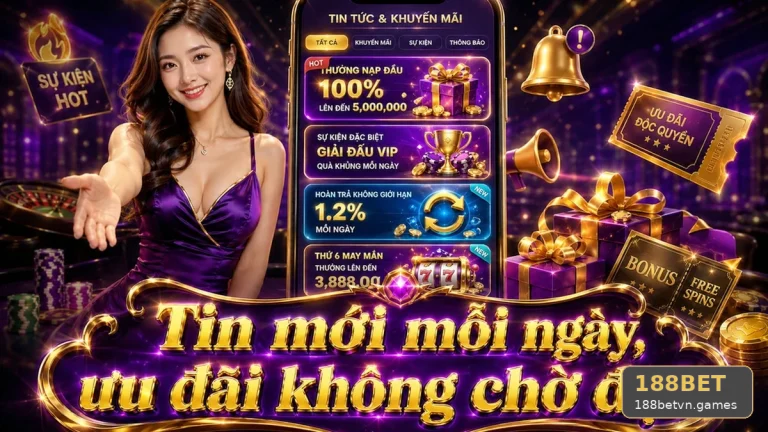 Khuyến Mãi 188BET Tại 188betvn.games: Đọc Chi Tiết Giao Diện Tin Mới, Ưu Đãi Và Điều Kiện Khuyến Mãi Theo Chuỗi Trước-Trong-Sau – Góc Kiểm Chứng Theo Tên Miền Về Việc Lưu Lại Điều Khoản Và Lịch Sử Trao Đổi